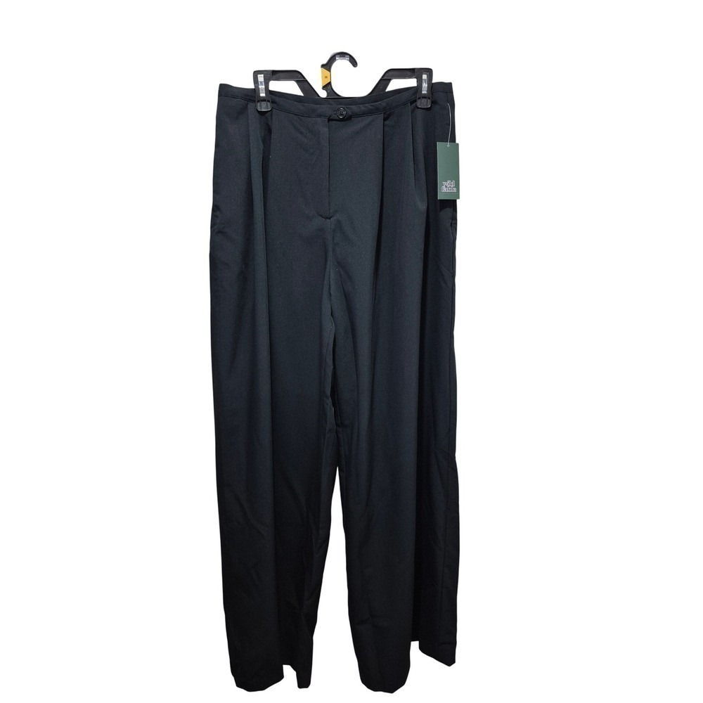 Wild Fable Black Wide Leg Pleated Trousers High Rise Pants Size Medium NEW